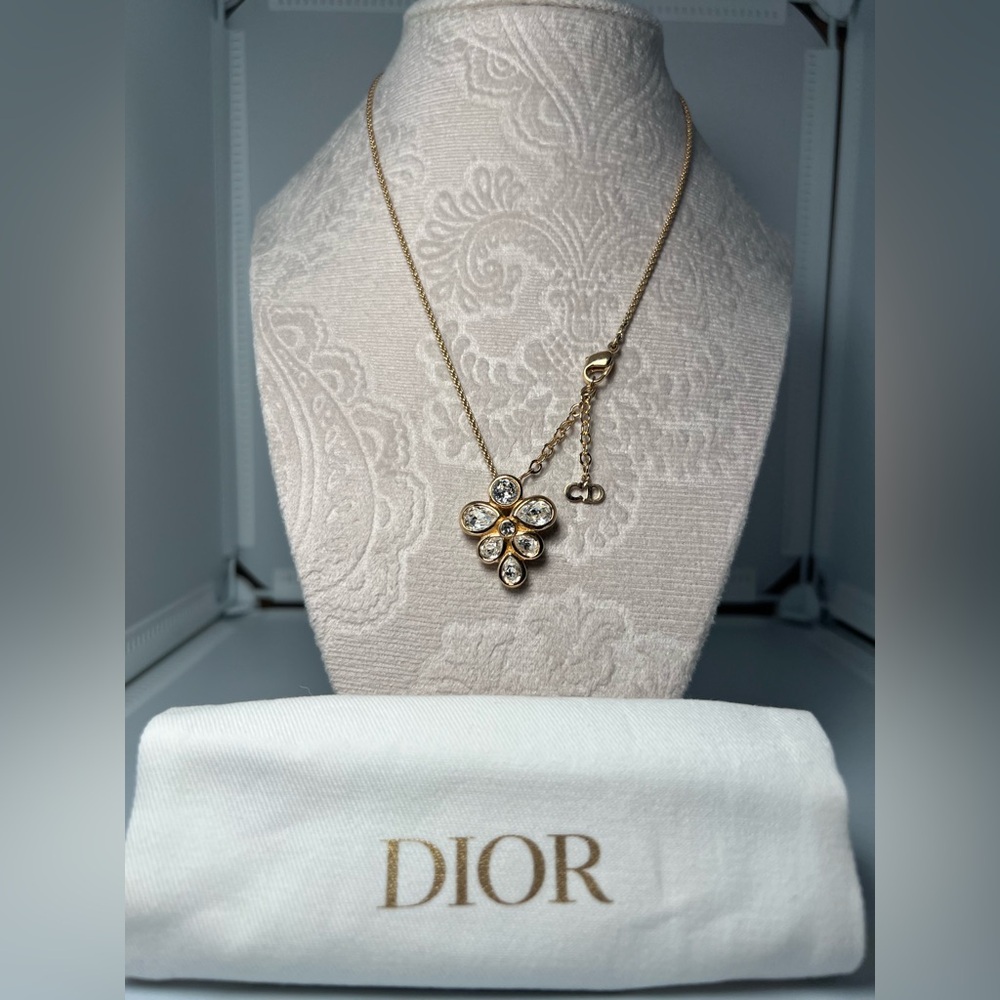 Authentic Vintage Dior Gold and Silver Floral Necklace